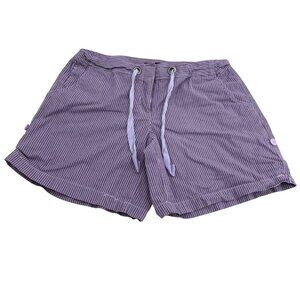 New York & Company Womens Purple‎ Striped Drawstring Shorts Size 8